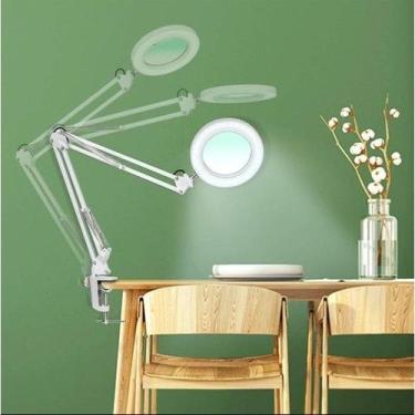 Imagem de Luminária de Mesa Articulada Led Ring Light com Aumento 8x  + Garra Es