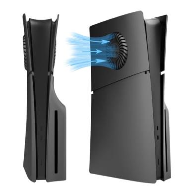 Imagem de DOBEWINGDELOU Faceplate for PS5 Slim Disc Edition with Cooling Vent and Dust Filter, Face Plate Console Cover Plates ABS Dustproof Replacement Side Shell Accessories Case Black