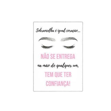 Imagem de Placa Sobrancelha Coração 18x27cm - Decorativa