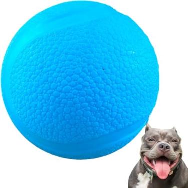 Imagem de Brinquedo Para Cães Bola Lisa Grande Maciça Extra Forte 95mm Cachorro destruidor Grande Hard (Azul)