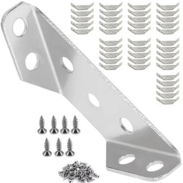 Imagem de 40 Cantoneira Inox Móveis + 280 Parafusos Soberba Phillips - NilosDeco