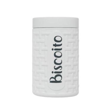 Imagem de Porta Mantimentos 1,5Lt Pote Plástico Decorativo Cozinha Café Açúcar Biscoito Cores (Biscoito Branco)