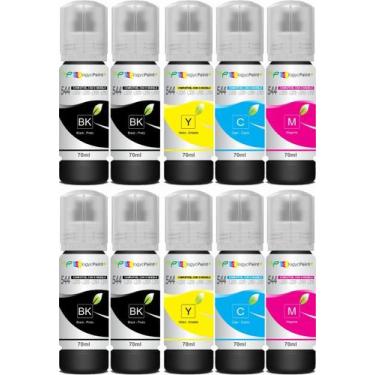 Imagem de 10 tintas compativel para Impressoras Epson 544 L3250 L3210 L3150 L311