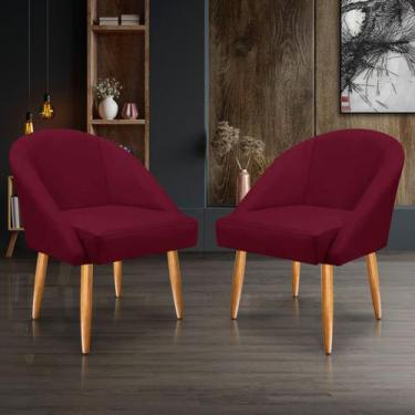 Imagem de KIT 2 Cadeira Lua Veludo Decorativa Luxo - me, bordo