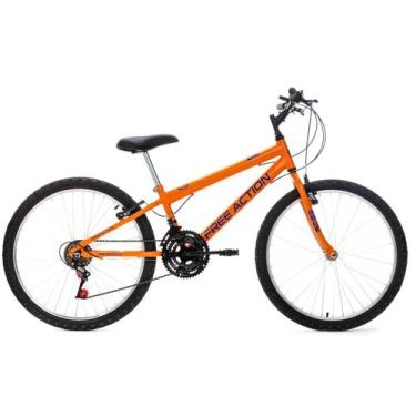 Imagem de Bicicleta Aro 24 Free Action Eden MTB 18V V-Brake, Laranja