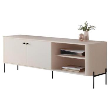 Imagem de Rack Para Sala TV Até 58 Polegadas Moderno 2 Portas - Casa H, Off Whit