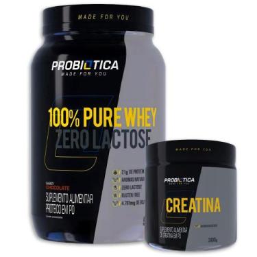 Imagem de 100% Pure Whey Zero Lactose Pote 900g + Creatina MonoHidratada 300g - 