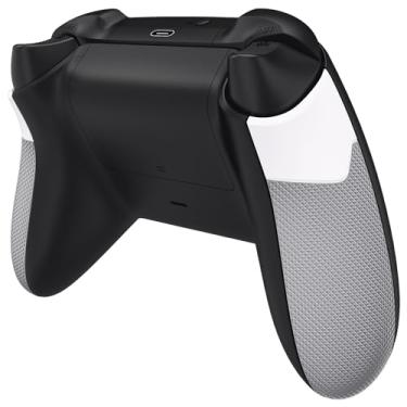 Imagem de eXtremeRate White & Gray Performance Rubberized Grips Replacement Back Panels for Xbox Series X/S Controller, Non-Slip Diamond Texture Side Rails Handles for Xbox Core - Controller NOT Included