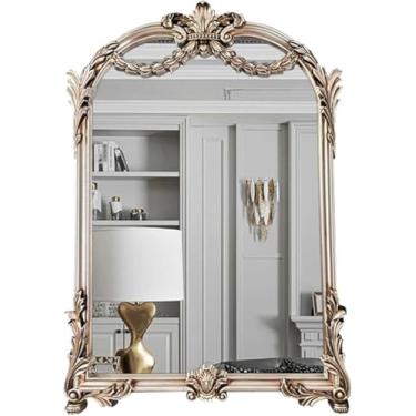 Imagem de Espelho De Parede Arqueado Barroco, Estilo Vintage Freh, Espelho Decorativo De Banheiro Grande, Espelho De Vaidade Para Sala De Estar, Quarto, Entrada, Antique Silver, 70x100cm