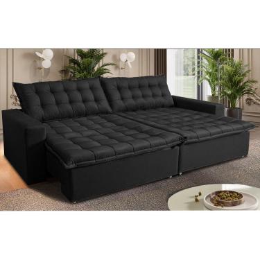 Imagem de Sofá Sem Caixa Retrátil Reclinável 2,15m Cama inBox França. Velusoft