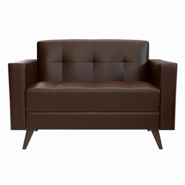 Imagem de Sofá para Escritório e Recepção 2 Lugares Vitrola Revestimento Sintéti