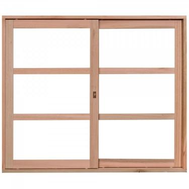 Imagem de Janela com Caixilhos de Correr Sem Venezianas 100x120cm Natural