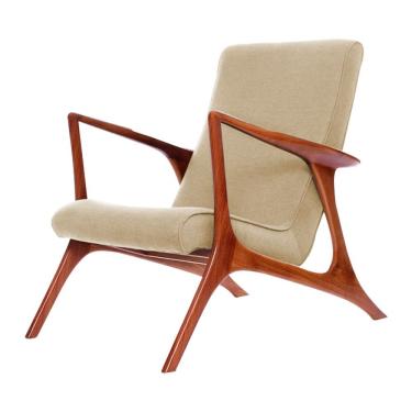 Imagem de Poltrona Mona Plus Vk Anos 50 Suede Bege Cor Bege