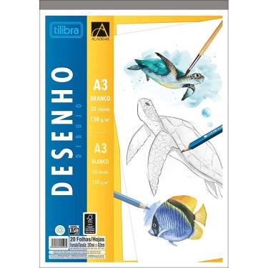 Imagem de Caderno Colado Desenho A3 Branco Académie 20 Folhas Tilibra