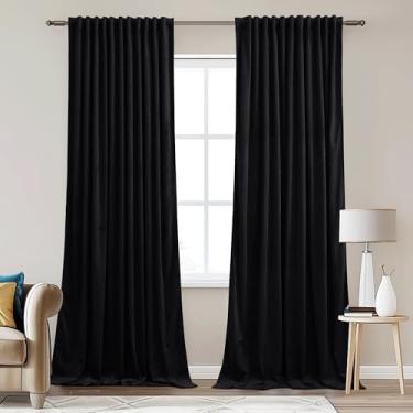 Imagem de StangH Cortinas Blackout De Veludo 90" Com Isolamento Térmico, Privacidade Para Controle Luz No Quarto E Sala Estar Porta Correr, Ideal Cinema, L62 X C90, 2 Painéis