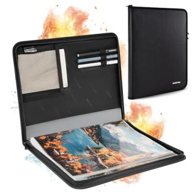 Imagem de AUROTIER Portfólios De Arte À Prova Fogo, 11" X 14", 30 Bolsos, Display, 60 Páginas, Pasta Portfólio Pintura Resistente Água Com Capas Plástico Transparente, Livro Apresentação Para Organizador Cont