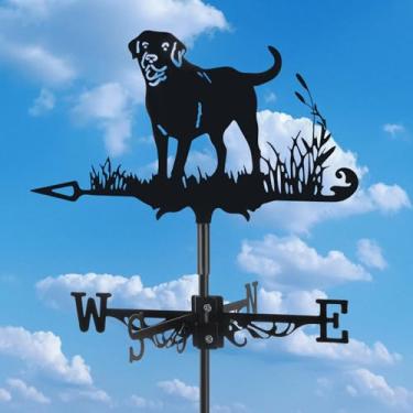 Imagem de VZVXCC Cata-Vento De Metal 3D Para Cães, Aço Inoxidável Preto Com Indicador Direção Do Vento, Decoração Jardim No Telhado Quintal Fazenda, Gazebo