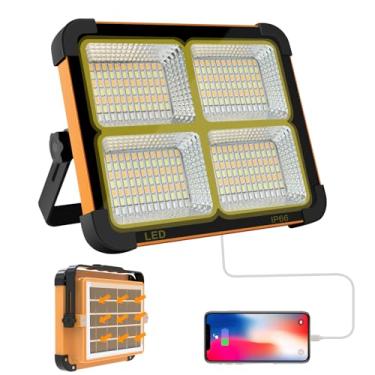 Imagem de CosyEasy Luz Solar Portátil De Trabalho Led 100 W, 16500 Mah, 10000 Lm, Com Brilho Contínuo, Bateria Recarregável Para Piso, Emergência Trabalho, Furacão (Laranja E Preto)