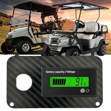 Imagem de OZ-USA Medidor De Voltagem Bateria 36 V Com Retroiluminação Verde Em Fibra Carbono Para Carrinho Golfe, Compatível Ezgo Txt Pds Electric 48