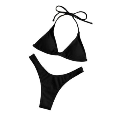 Imagem de simhoa Conjunto de biquíni feminino de duas peças, traje de banho para clube, spa, viagem, festa, natação, piscina, L