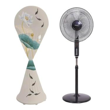 Imagem de VIOKKO Capa de ventilador de chão à prova d'água à prova de poeira capa de ventilador lavável em pé redondo capa protetora à prova de poeira para ventilador de pedestal doméstico ventilador de chão