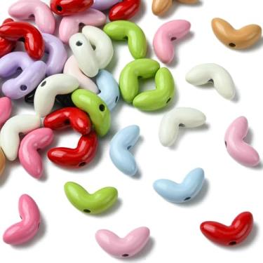 Imagem de UR URLIFEHALL 40 peças de tinta de cozimento aleatória, contas espaçadoras de folhas, contas coloridas para artesanato faça você mesmo, joias, pulseiras, colares, brincos