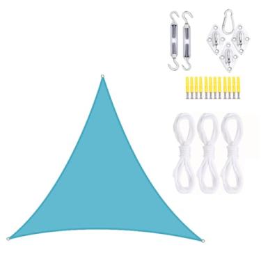 Imagem de TBATM Vela de Sombra do Sol,3x3x3m Triângulo Jardim Sombra do Sol,Uv Bloqueador Sombra Vela com Kit de Hardware,Vela de Sombra do Jardim Impermeável Respirável,Vela de Sombra do Sol,Turquoise