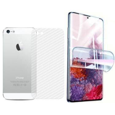 Imagem de Película Hidrogel + Adesivo Fibra De Carbono Para Iphone 5 , 5s , Se - Transparente