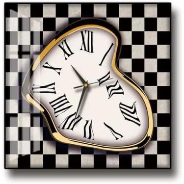 Imagem de Relógio De Suspensão De Moldura Pessoal Criativa Quadrada De Estilo Nórdico, Relógio De Parede De Sala De Estar De Luxo Distorcido, 30 * 30cm