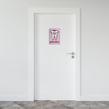 Imagem de Kit 2 Adesivos Berçário Bebê Feminino Rosa 14cmx20cm - PRESENTE-BRINDE