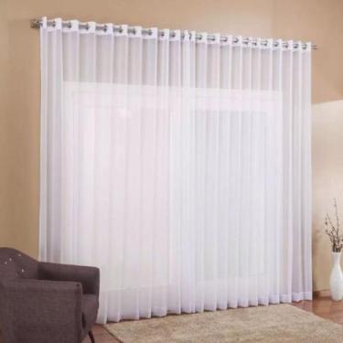 Imagem de Cortina de voal sem forro 8 metros de largura 2,80 x alt branca - THEO