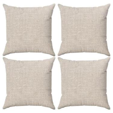 Imagem de Kit 4 Almofadas Linho Cru 45x45cm com Zíper e Enchimento - AMoveleira