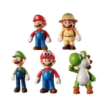 Imagem de Conjunto De Bonecos De Ação Super Mario Bros 6-48pcs Luigi Yoshi Donke