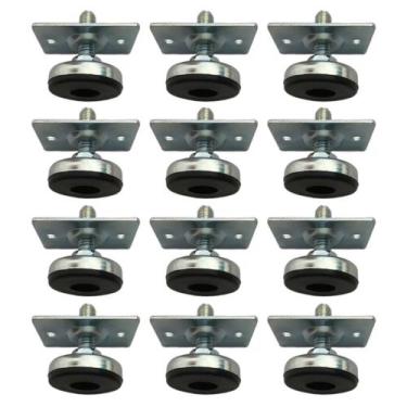 Imagem de (12pçs) Sapata, Pé Nivelador C/ Placa 30x45mm Rosca 5/16 - ABCMAIOR