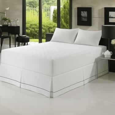 Imagem de Capa Proteor De Colchão Impermeável Matelado Pétala Macio Premium 100% Impermeável 4 Camadas de Proteção Padrão Branco Não faz Barulho (SOLTEIRO. CASAL, QUEEN) (QUEEN)