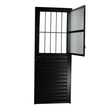Imagem de Porta social 2,10x60 lado ESQUERDO no alumínio preto