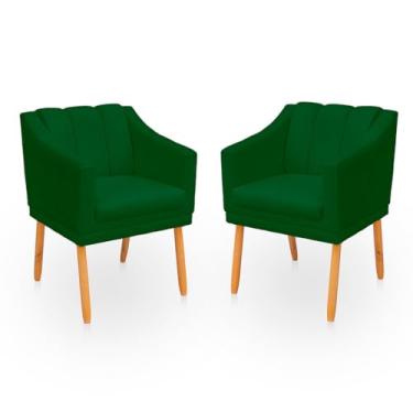 Imagem de Kit 2 Poltronas Cadeira para Sala Confortável e Moderna Mila Suede (Verde)