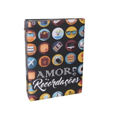 Imagem de Álbum fotográfico 300 Fotos 10x15 Memo AMOR E RECORDAÇÕES Preto Adulto