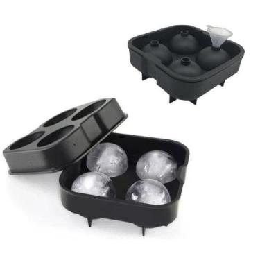 Imagem de Forma gelo bola 4 em 1 grande silicone esfera gigante whisky drinks co