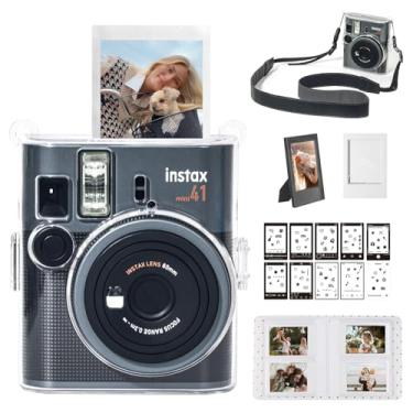 Imagem de WOGOZAN Capa transparente Mini 41 para câmera instantânea Fujifilm Instax Mini 41, kit de capa protetora inclui capa para câmera, 64 mini álbuns de fotos, 2 porta-retratos 5 x 7 e 10 adesivos DIY (sem