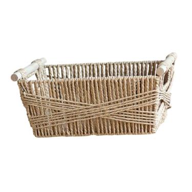 Imagem de Bothyi Cesta de armazenamento retangular de tecido, organizadora, prateleira decorativa, lanche, porta-chaves para chocolate, café da manhã, bebidas, frutas, L