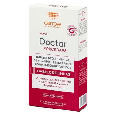 Imagem de Doctar Forcecaps Darrow para Cabelos e Unhas com 30 Comprimidos Revest