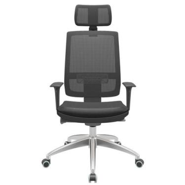 Imagem de Cadeira Office Brizza Tela Preta Com Encosto Assento Facto Dunas Preto