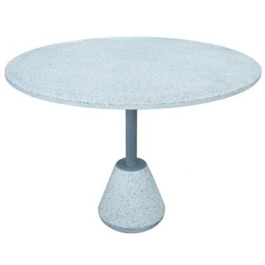 Imagem de Mesa Jantar Minuto Tampo e Base Granilite Branco com Haste Cinza 100 c