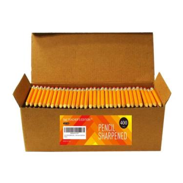Imagem de Half Pencils S & E TEACHER'S EDITION 400 unidades com tampas de borrac