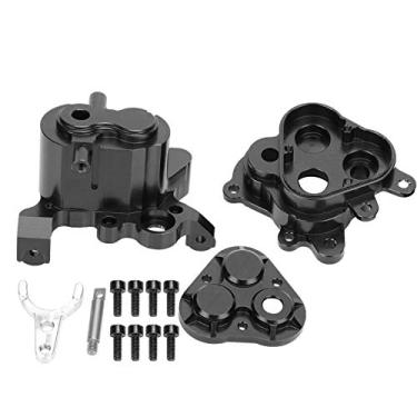 Imagem de Alumínio Alloy Gear Box Shell Substituição RC Gear Box Caso High Performance Durable Upgrade Parte para TRAXXAS 4 6 1/10 Escala Controle Remoto Carros (Preto)