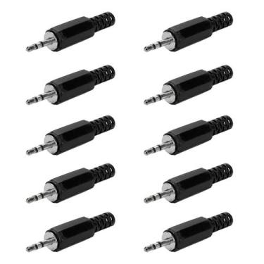 Imagem de 10x Plug P1 Stereo Macho Com Rabicho - Alta Qualidade - PIX