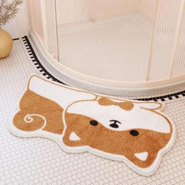Imagem de Tapete De Banho Curvo De Microfibra Tapete De Chuveiro De Canto Tapete De Banheiro Lavável Tapete De Chuveiro Quadrante Almofadas De Pé Curvas Em Forma De Leque T, Brown, 45x100CM(17.7x39.4IN)