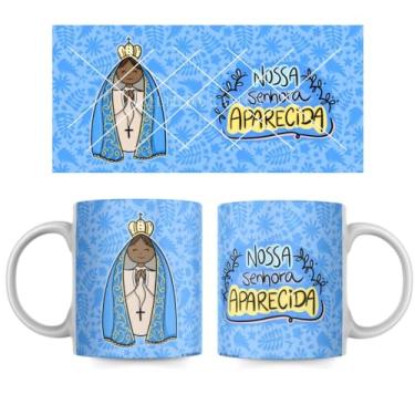 Imagem de Caneca Personalizada Nossa Senhora Aparecida Religioso Fé Motivacional - Xicara Personalizada 325ml Porcelana
