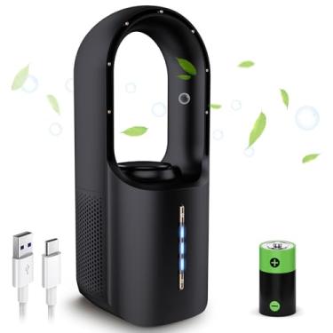 Imagem de CONBOLA Ventilador De Mesa Portátil, Função Aromaterapia, Bateria Com Duração 17 Horas, Torre 11,8" 3 Velocidades, Resfriamento Silencioso, Ventiladores Chão Pé Para Escritório, Casa, Casa (Preto)